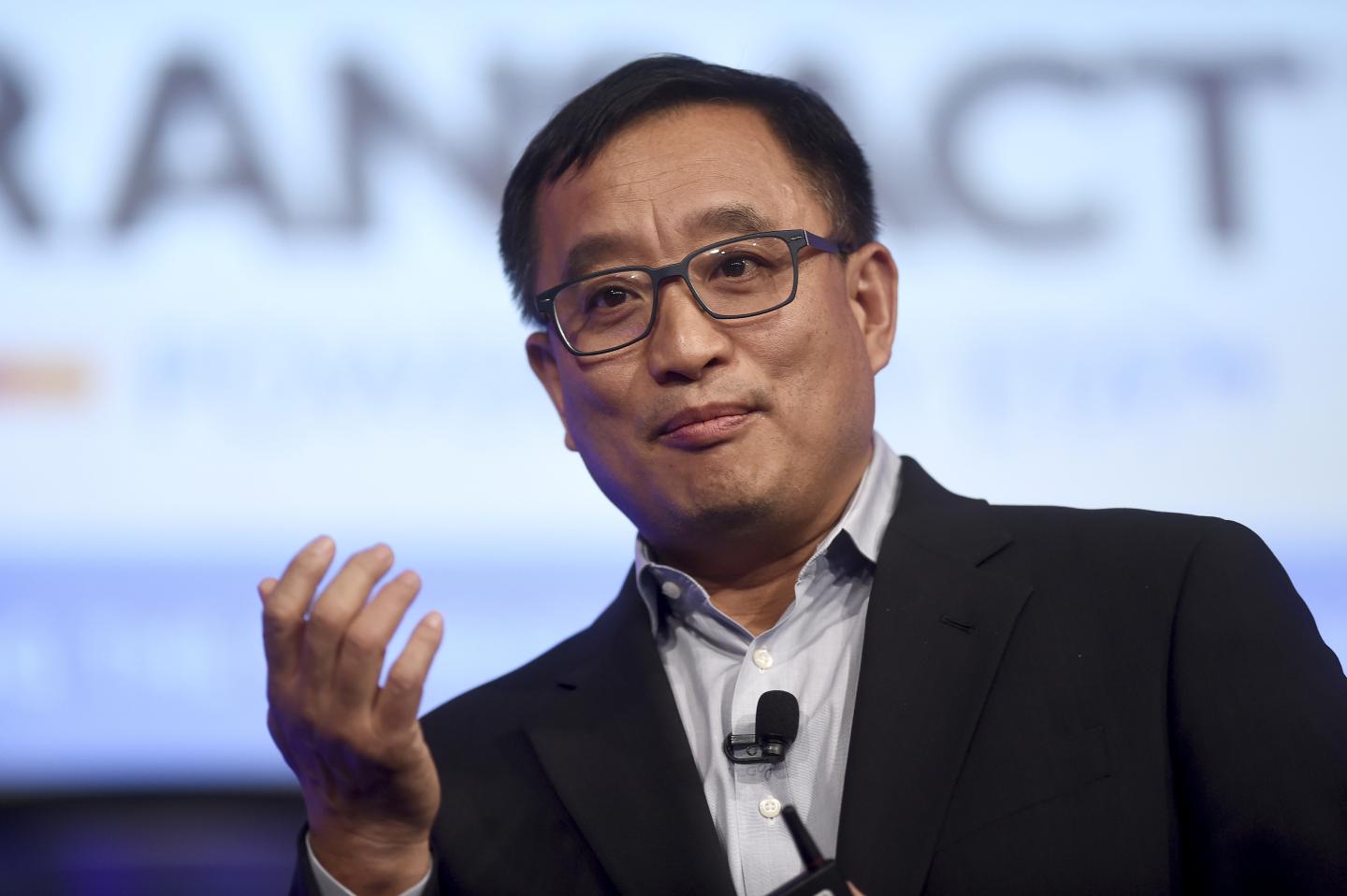 Li, president and chief architect of Ant Financial Americas, delivers a keynote address at the Transact 15 conference in San Francisco