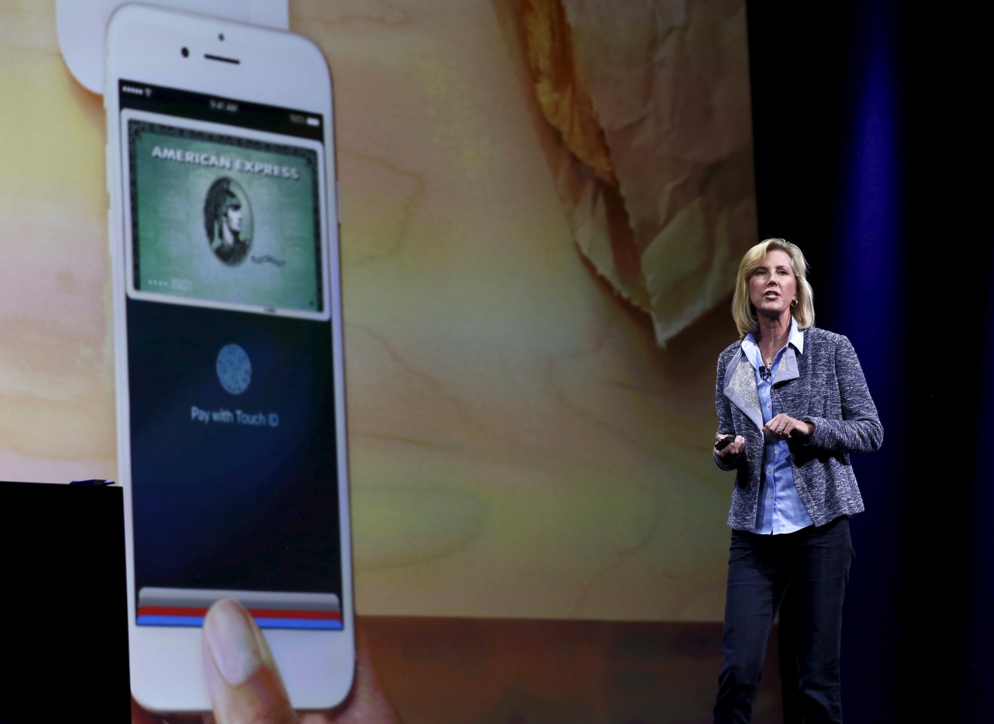 Apple Pay vice president Jennifer Bailey speaks at the Worldwide Developers Conference in San Francisco