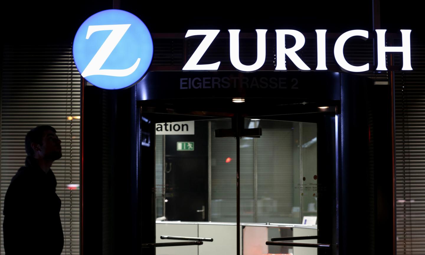 The logo of Zurich Insurance Group is seen on a building in Bern