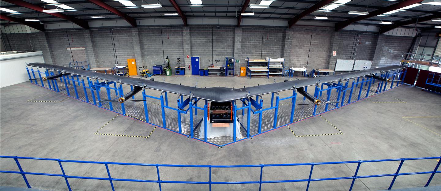 Behind the scenes with Facebook’s new solar-powered Internet drone and laser technology