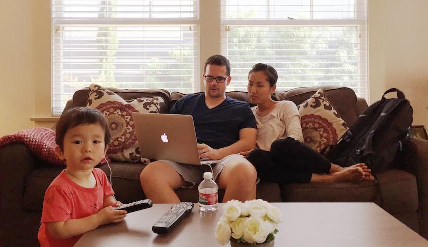 Daniel Lombardi, his wife Jihee, and their son Ethan