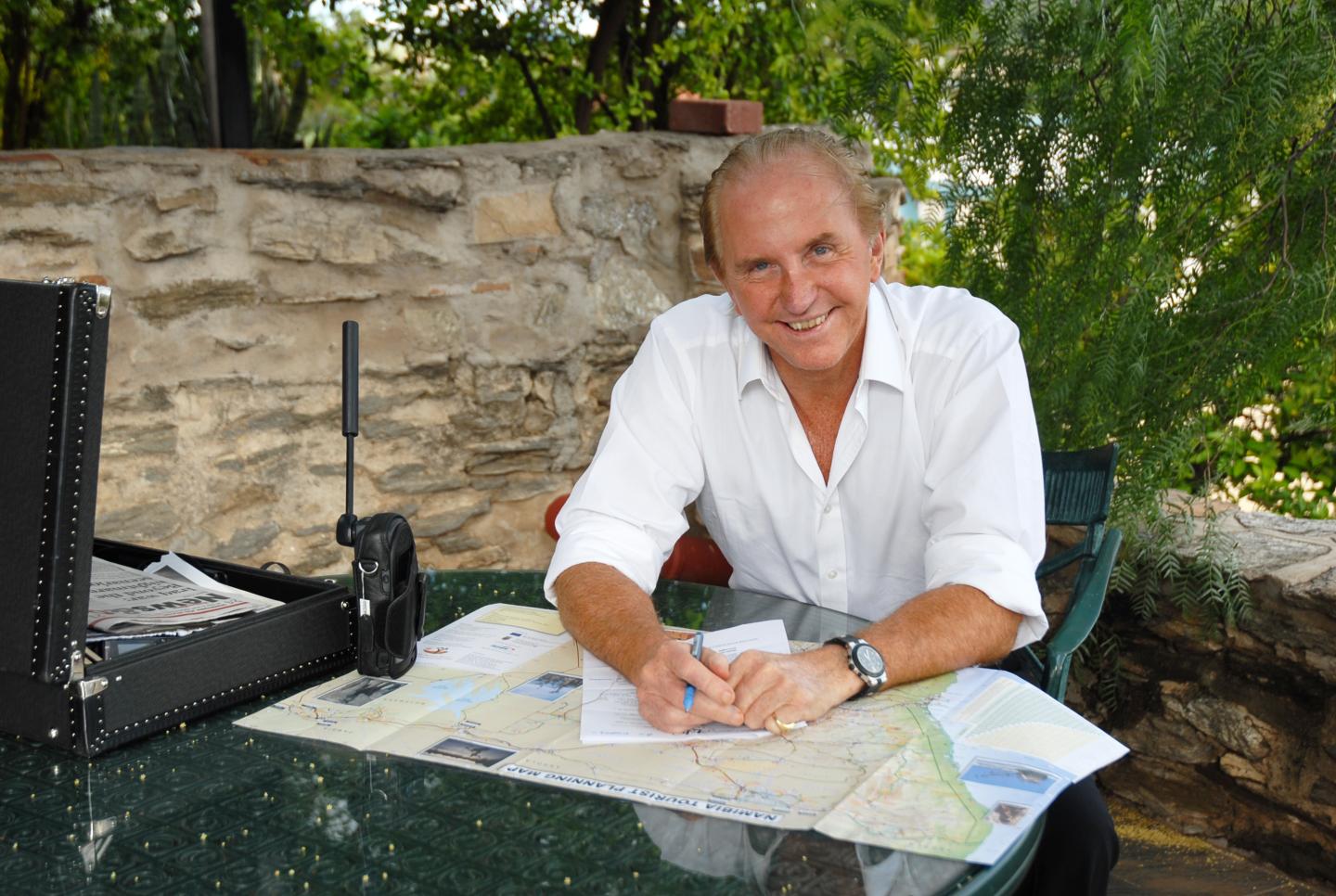 Geoffrey Kent on safari in Namibia