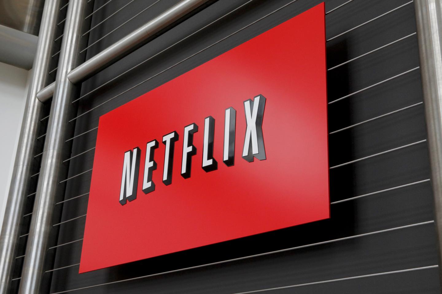 The Netflix company logo is seen at Netf