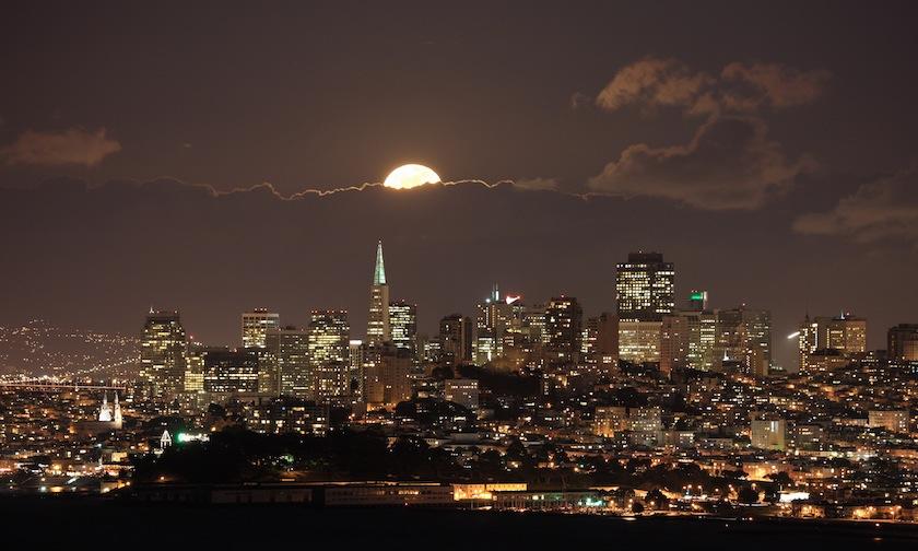 Moonrise over San Francisco