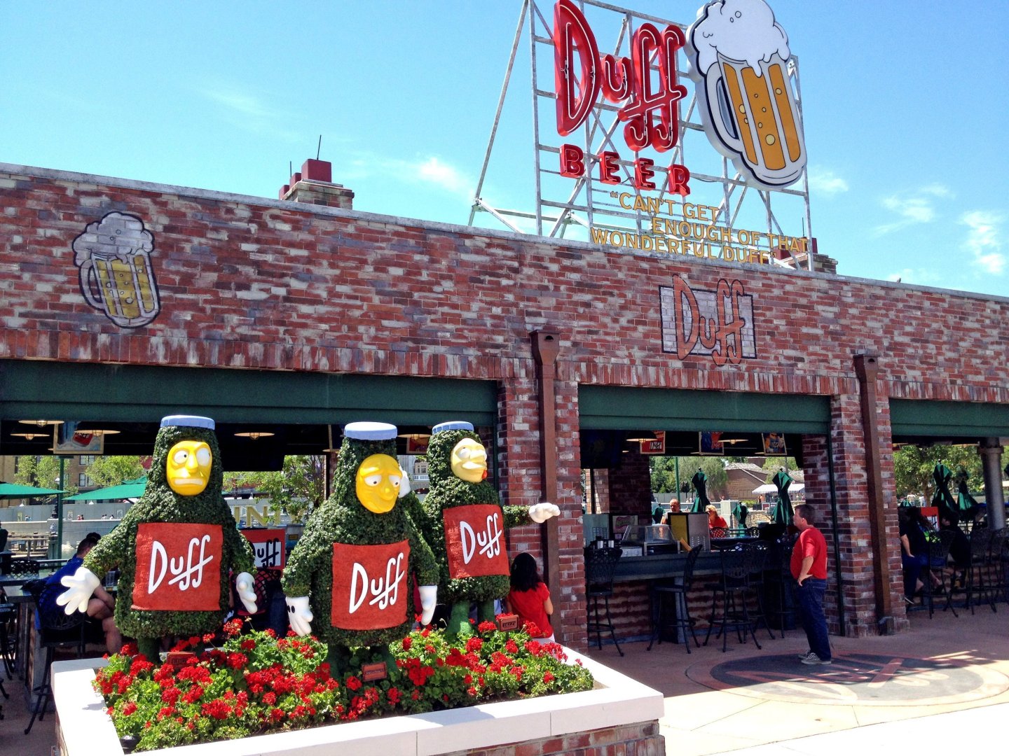 Homer's favorite Beer, Duff, is available at the "brewery" in the Springfield area of Universal Studios in Orlando, Florida.