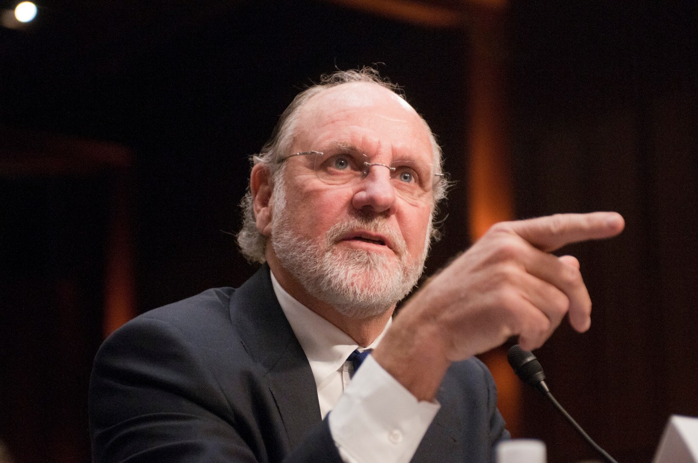 Former Gov. Jon Corzine testifies at a Senate Agriculture,
