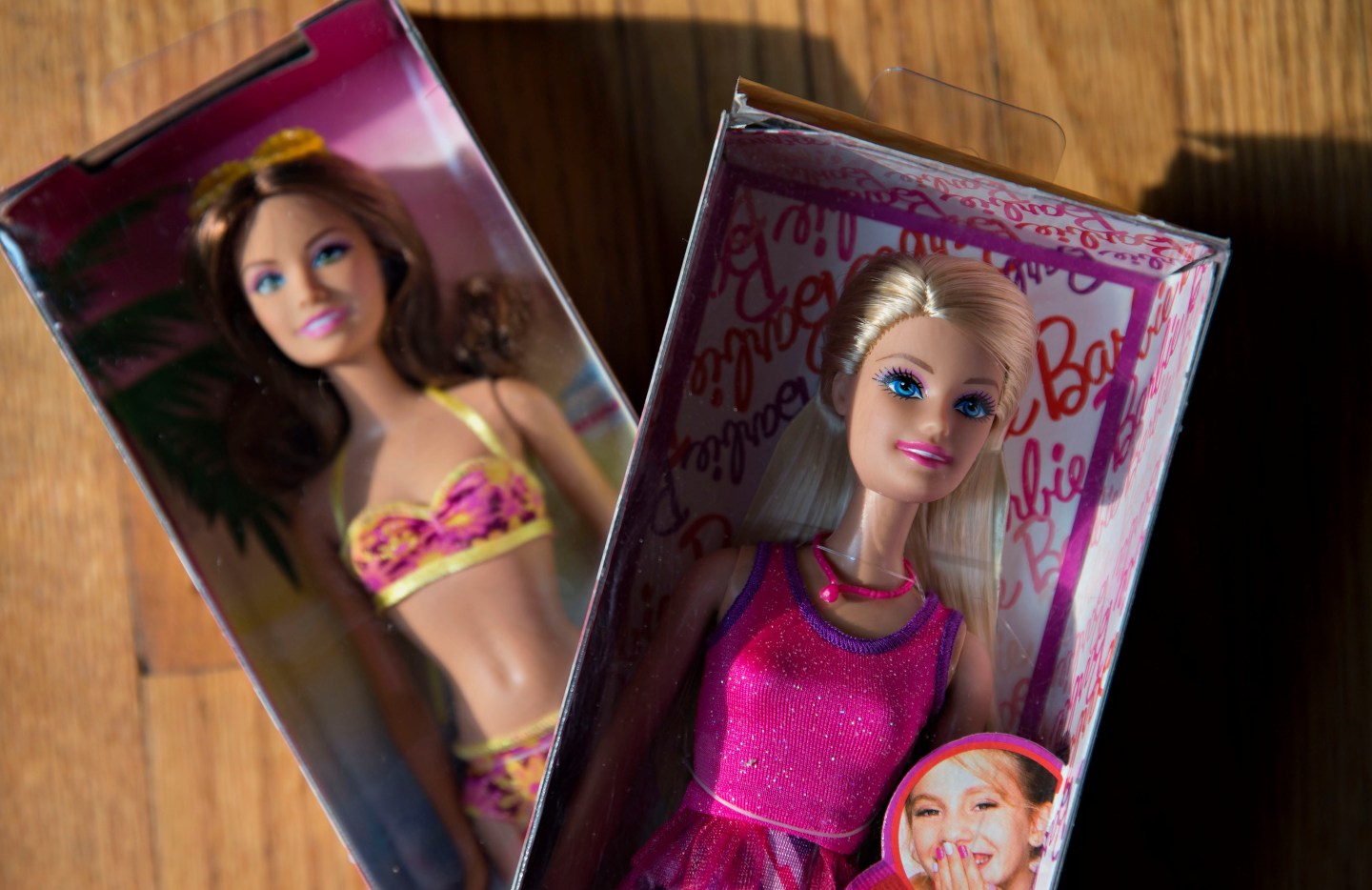 Mattel, Inc. Barbie brand dolls are displayed for a photograph in Tiskilwa, Illinois, U.S., on Wednesday, July 1, 2015. Mattel, Inc. is expected to report quarterly earnings on July 16, 2015. Photographer: Daniel Acker/Bloomberg