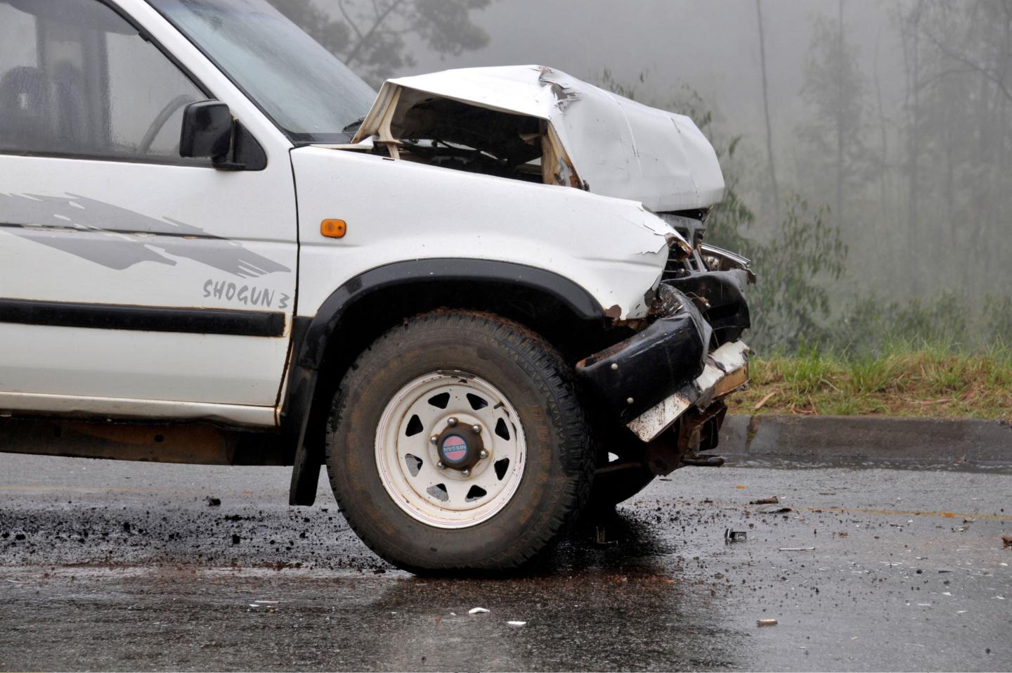 Swaziland - : car accident, damaged SUV rental car