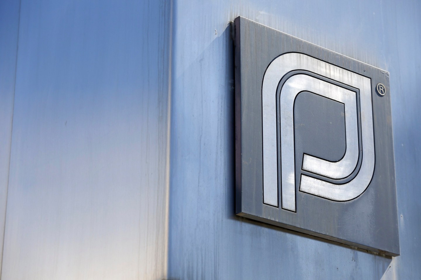 The Planned Parenthood logo is pictured outside a clinic in Boston
