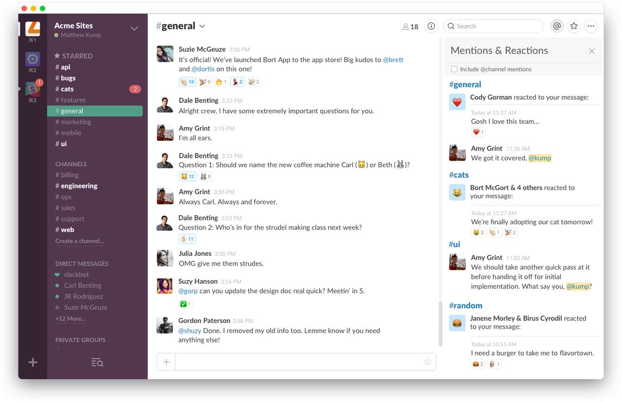 Slack got the message about emoji “reactions”