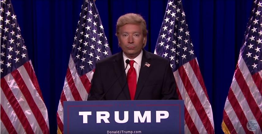 Watch Jimmy Fallon mock Donald Trump’s spat with Megyn Kelly