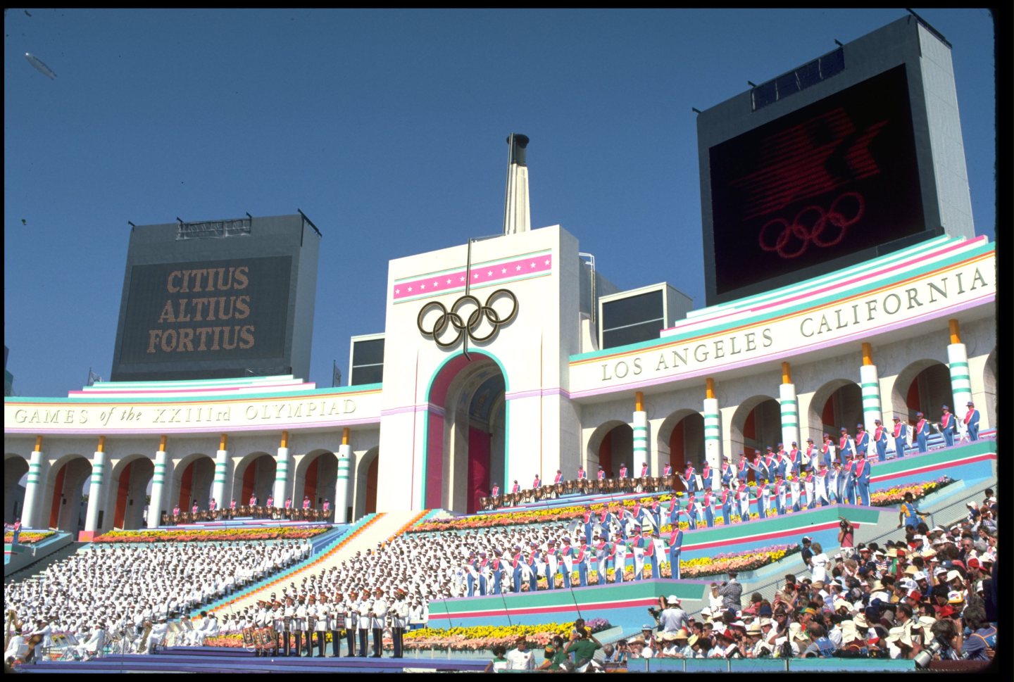The opening ceremony of the 1984 Summer Olympics at the Coliseum in Los Angeles. The city is considering a bid for the 2024 Olympics.