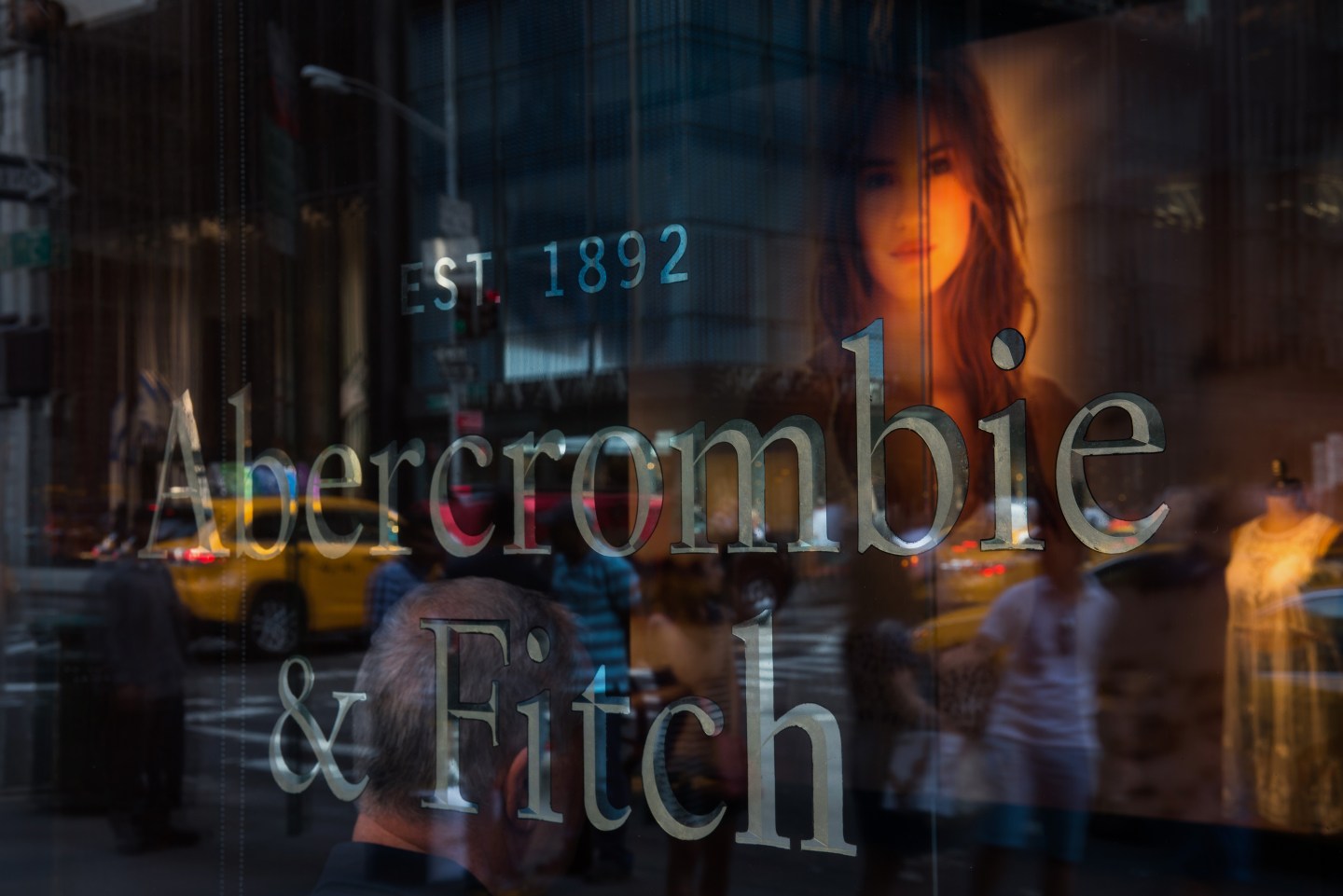 Abercrombie and Fitch's Manhattan flagship store on 5th Avenue in New York, U.S., on Tuesday, May 26, 2015.  Photographer: Craig Warga/Bloomberg *** Local Caption ***
