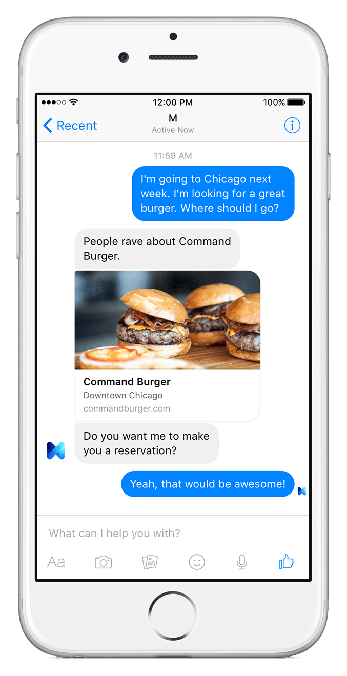 Meet M, Facebook’s personal assistant that lives inside Messenger