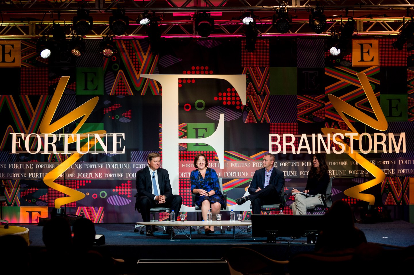 Eric Spiegel of Siemens USA, Diane Regas of Environmental Defense Fund, Jeff Clarke of Dell, and Natalie Allen of CNNi at the 2015 Fortune Brainstorm E conference in Austin, Texas.