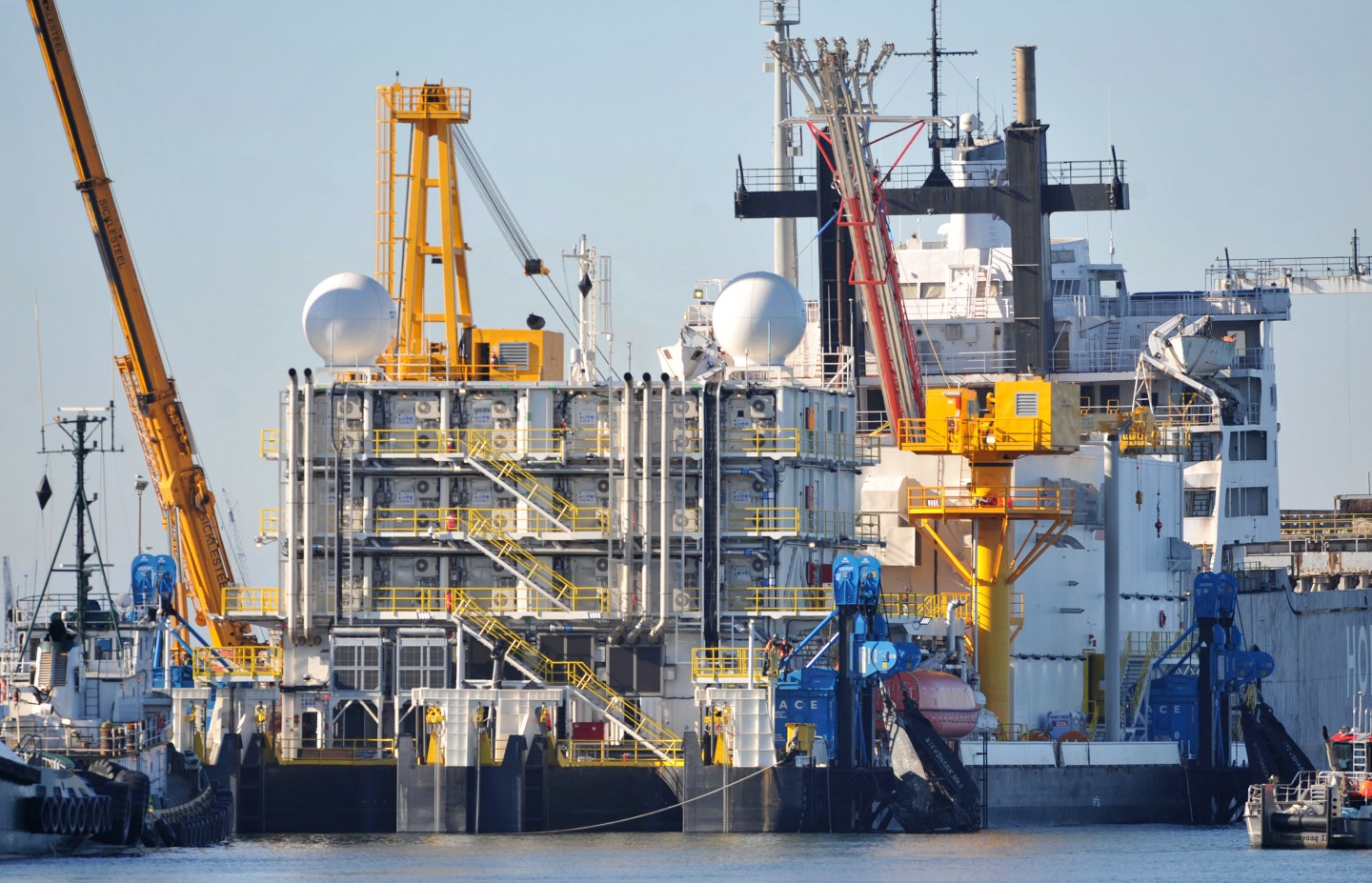 Shell's Arctic Challenger at the Port of Bellingham in Washington. The company has since abandoned its Alaskan oil drilling project.