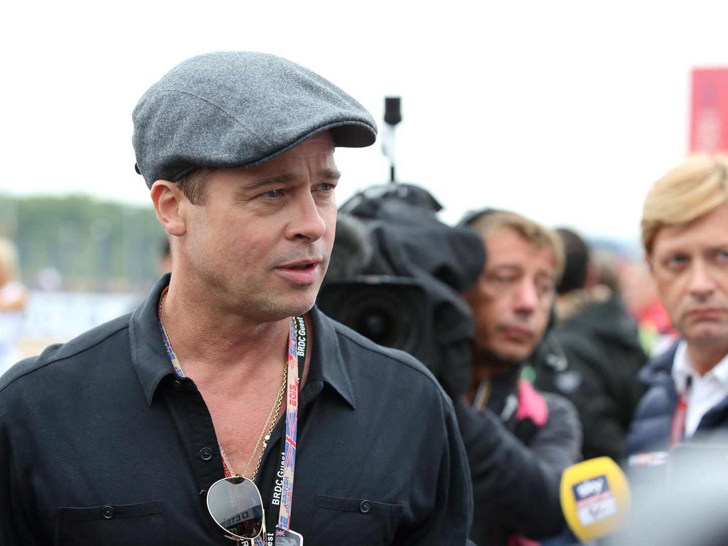 Brad Pitt Attends The MotoGP British Grand Prix Race At Silverstone Ahead Of The Release Of The Documentary "Hitting The Apex"