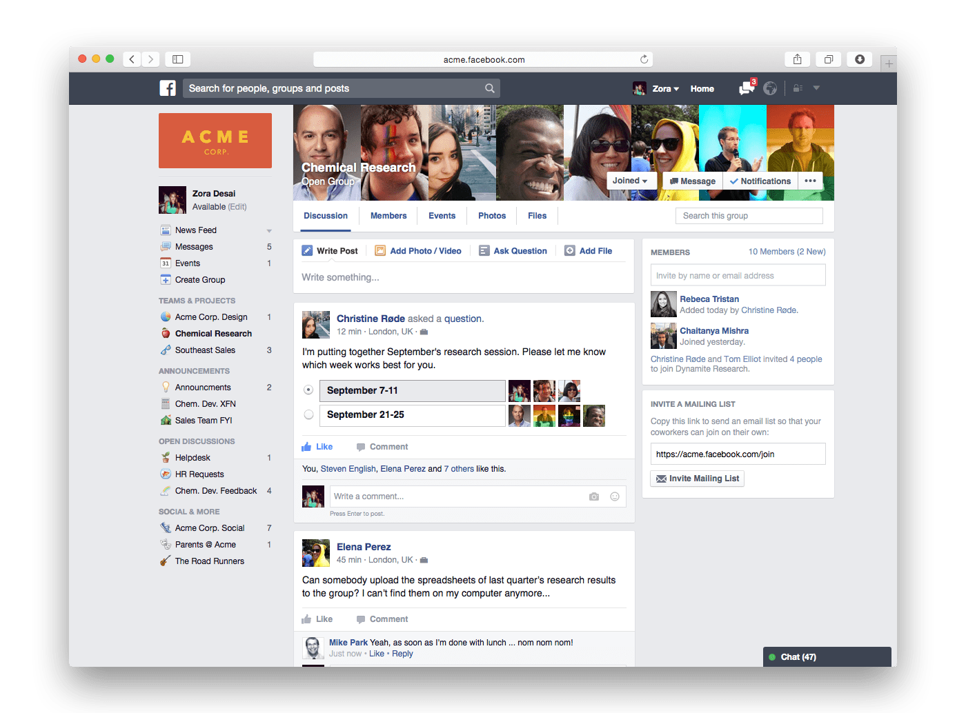 Facebook says its workplace app should be out this year