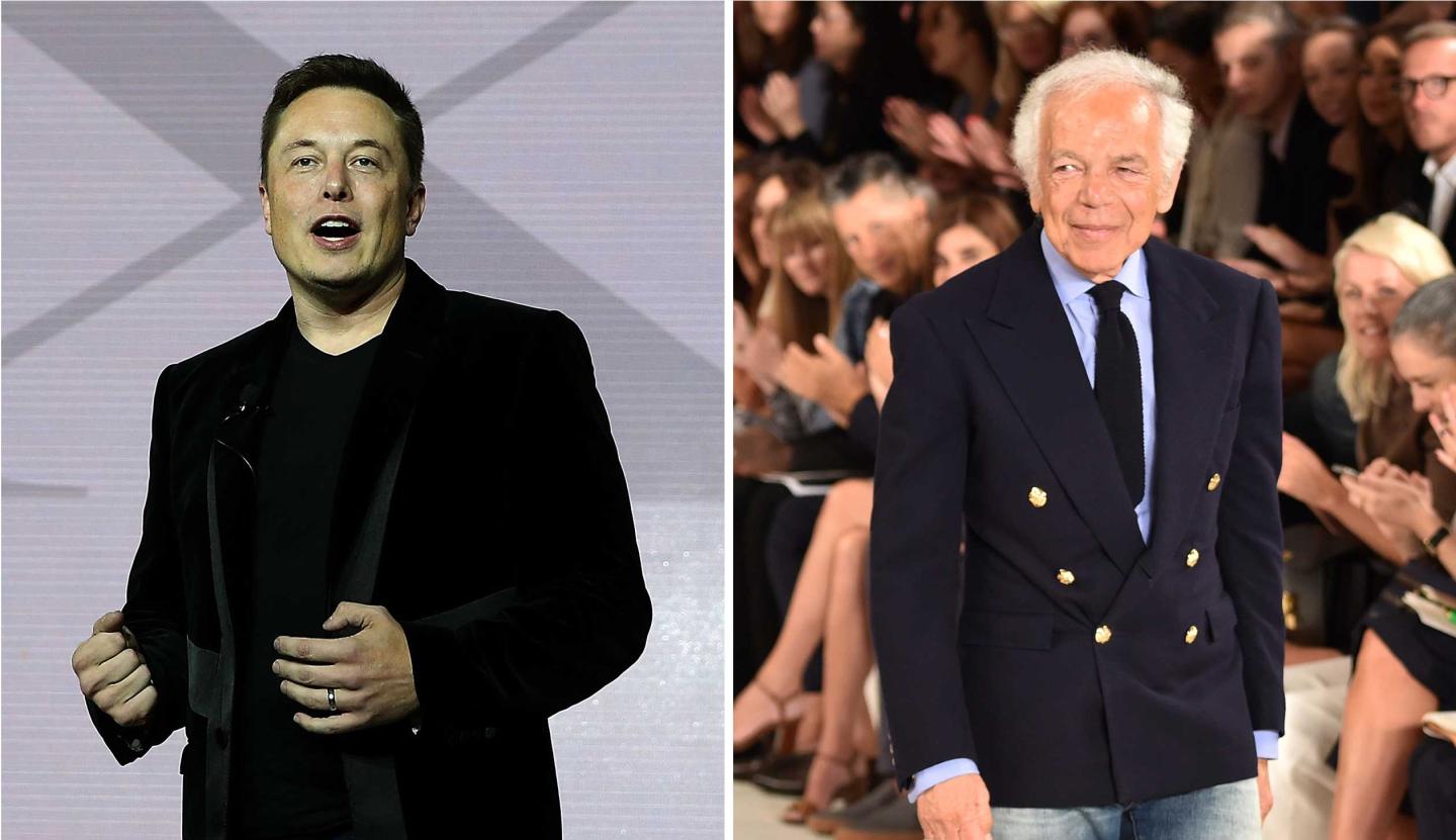 Elon Musk (left) and Ralph Lauren