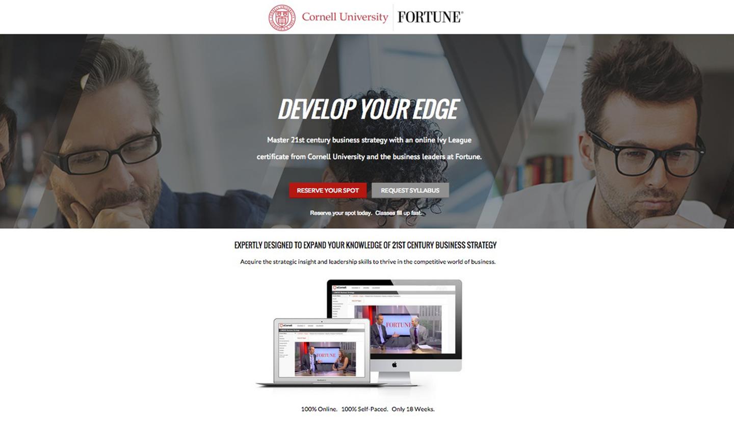 Cornell partners with Fortune for online business education program