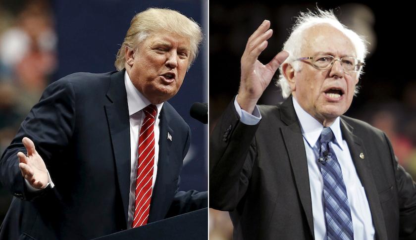 Donald Trump (left) and Bernie Sanders