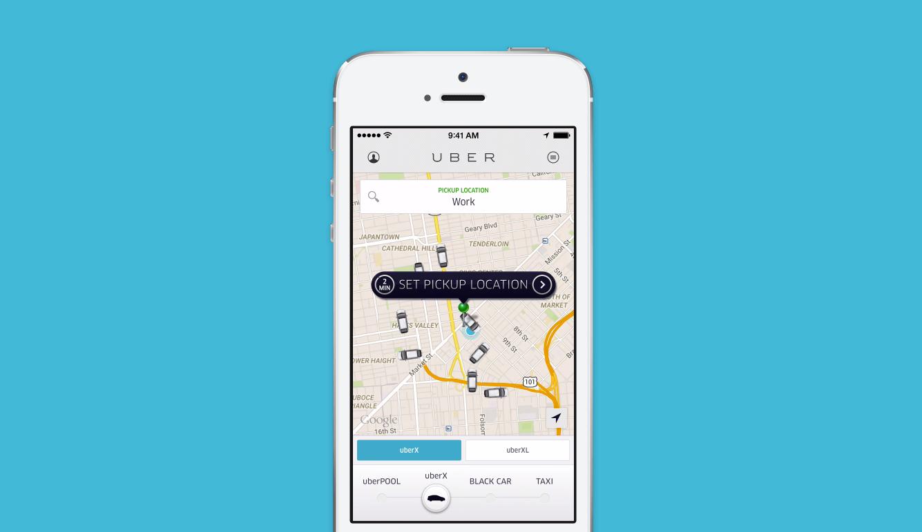 Uber app blue background (2015)