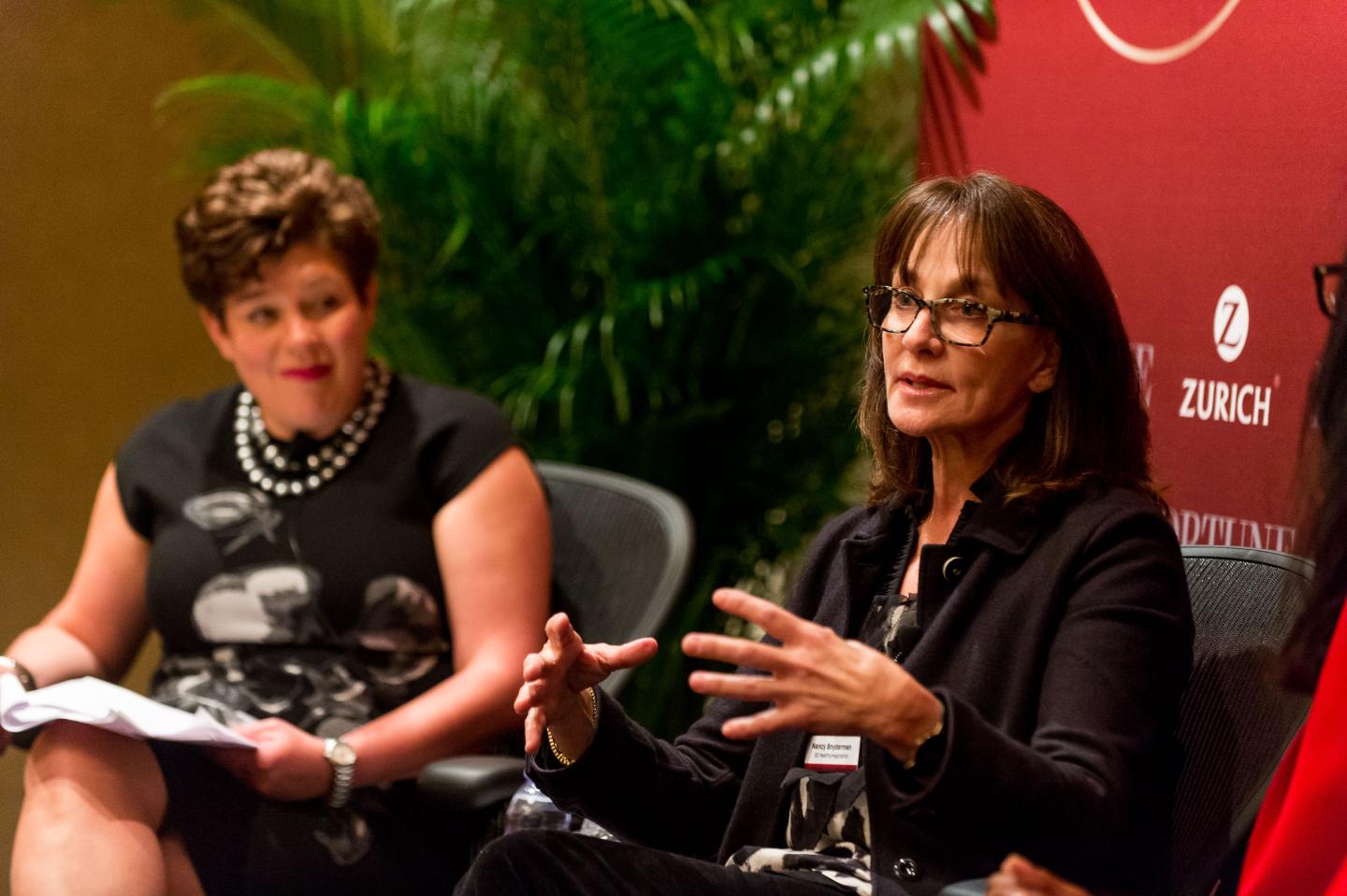 Panel moderator Vicki Medvec (left) and Dr. Nancy Snyderman at Fortune’s Most Powerful Women summit