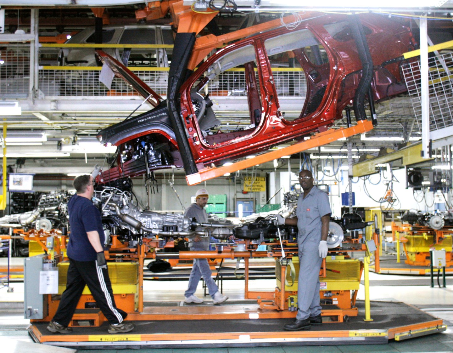 Treasury Secretary Geithner Tours Chrysler Assembly Plant