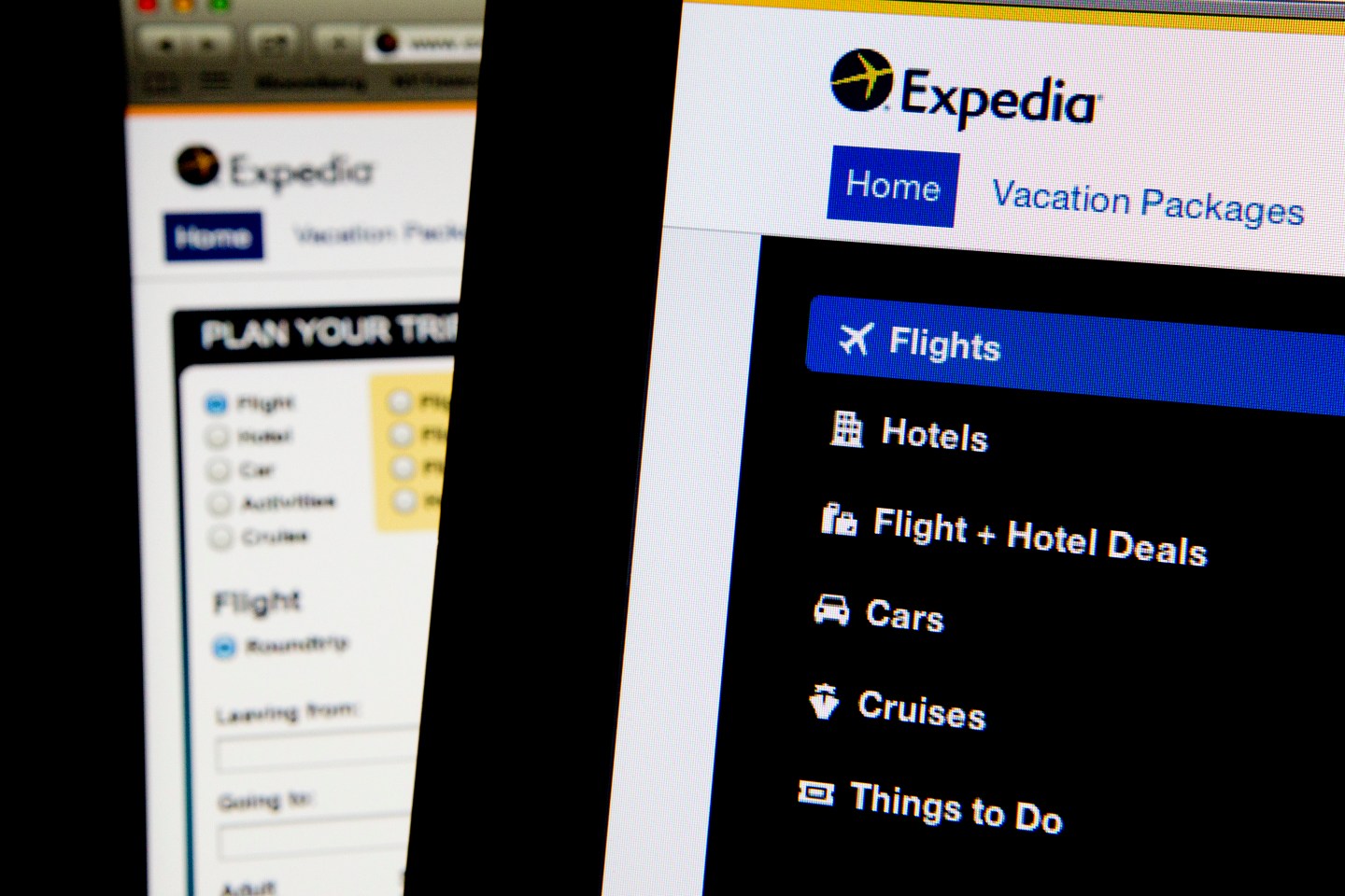 Expedia website.