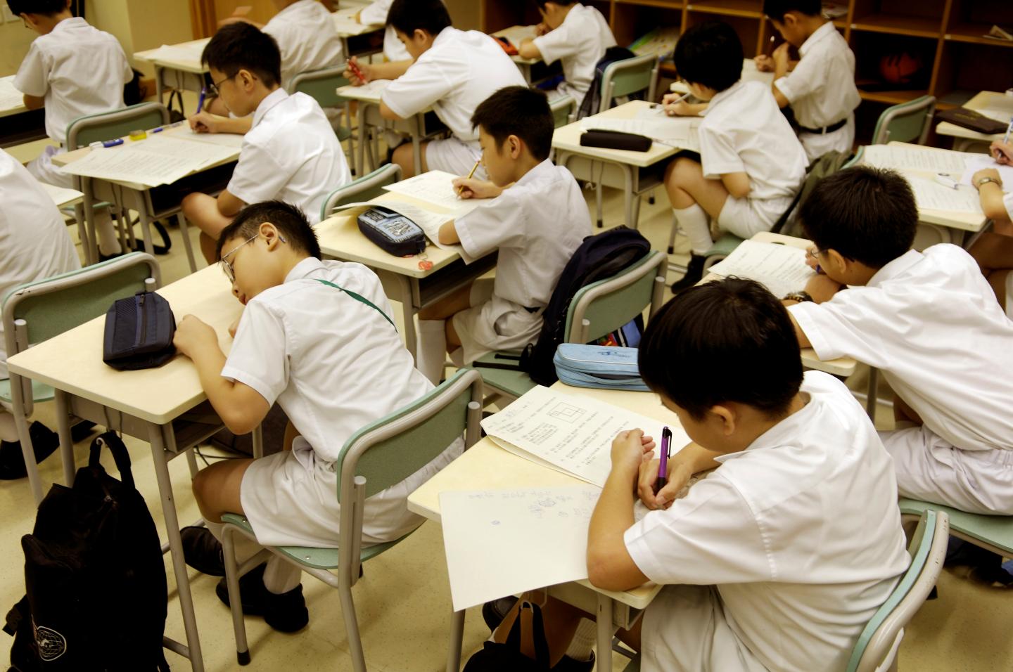 La Salle Primary School 4th grade students during a math