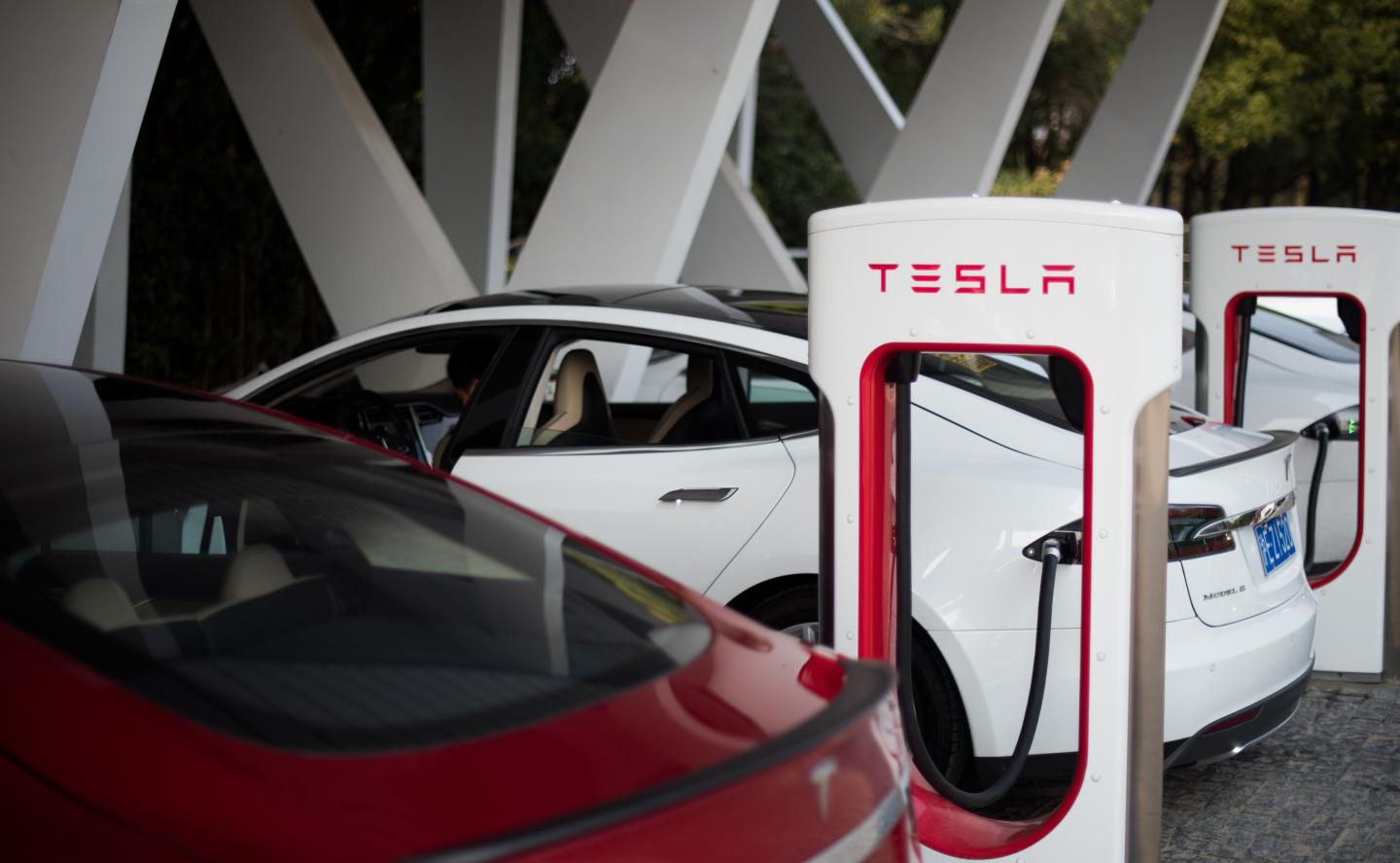 CHINA-AUTO-SHOW-ENVIRONMENT-TESLA