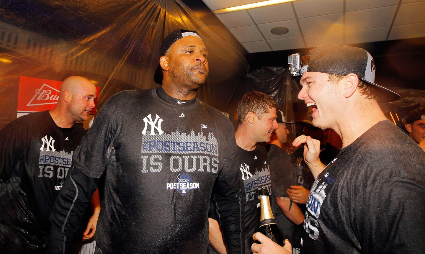 CC Sabathia celebrating the New York Yankees 2015 wildcard victory days before he announced he was checking himself into rehab.