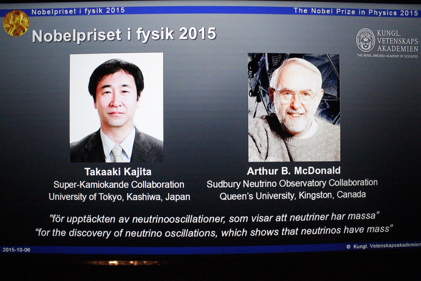 2015 Nobel Prize in Physics