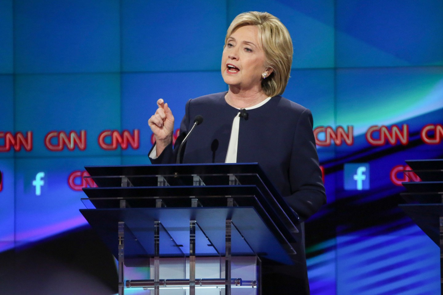 Hillary Clinton in the first Democratic presidential debate in Las Vegas on Oct. 13