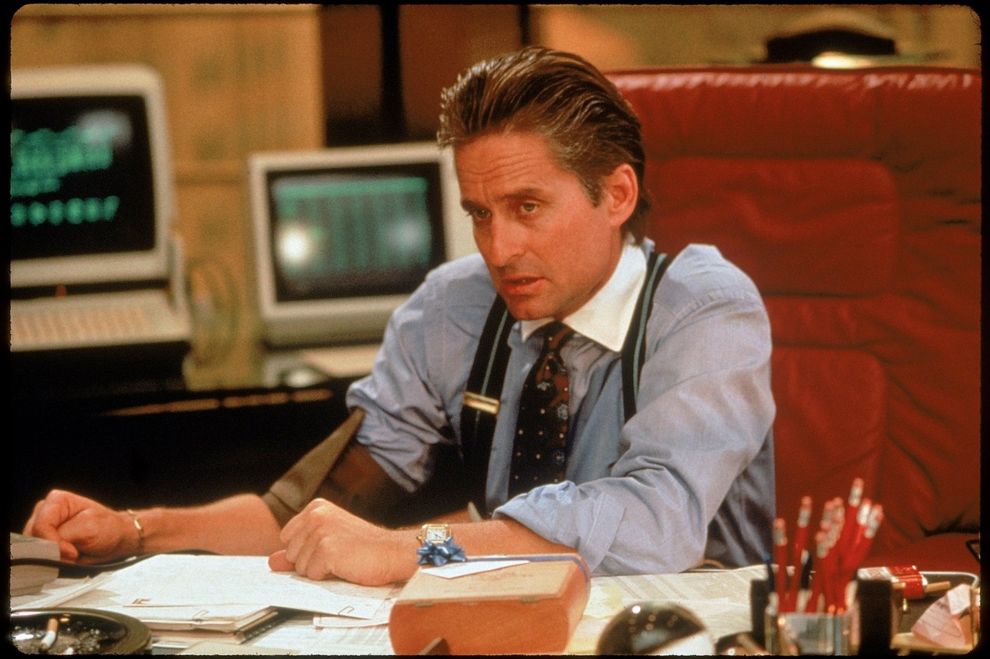 Michael Douglas as Gordon Gekko in "Wall Street "