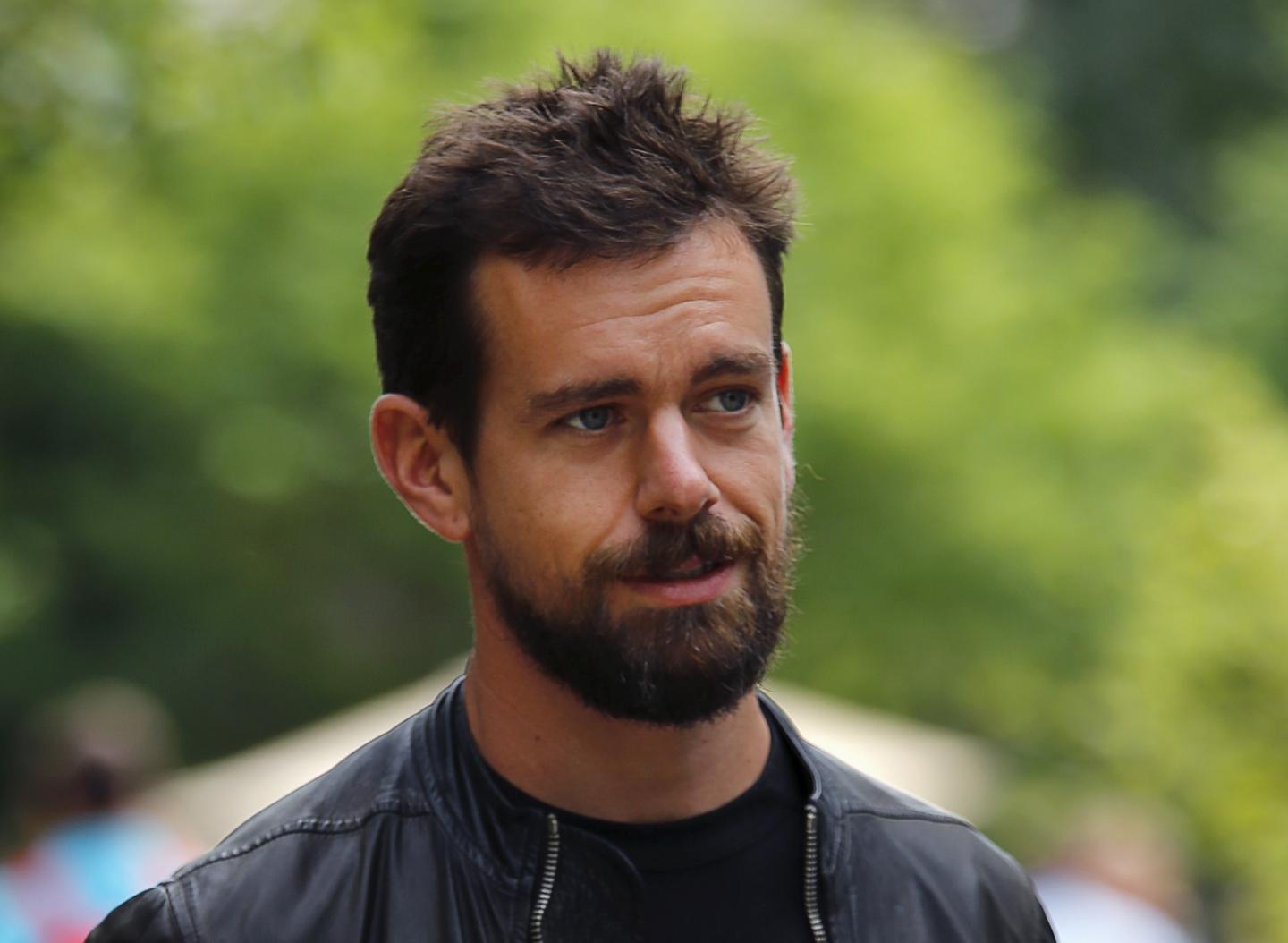 Dorsey, interim CEO of Twitter and CEO of Square, goes for a walk on the first day of the annual Allen and Co. media conference in Sun Valley
