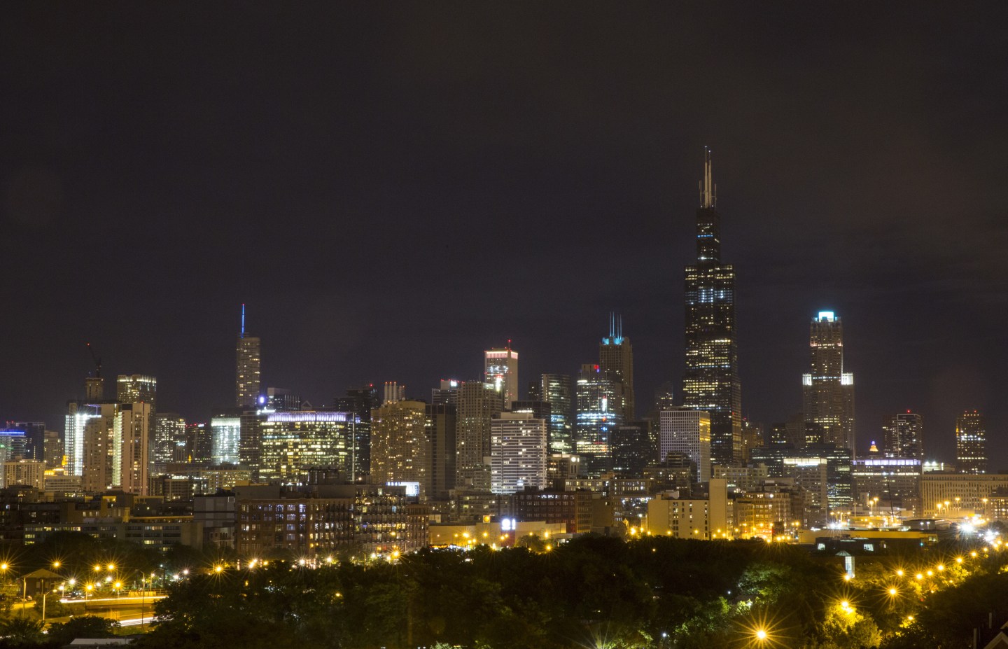 The downtown skyline is seen in Chicago