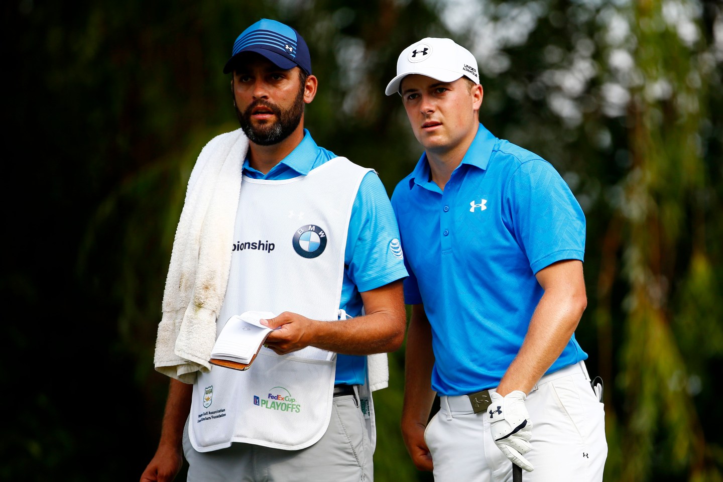 during the First Round of the BMW Championship at Conway Farms Golf Club on September 17, 2015 in Lake Forest, Illinois.