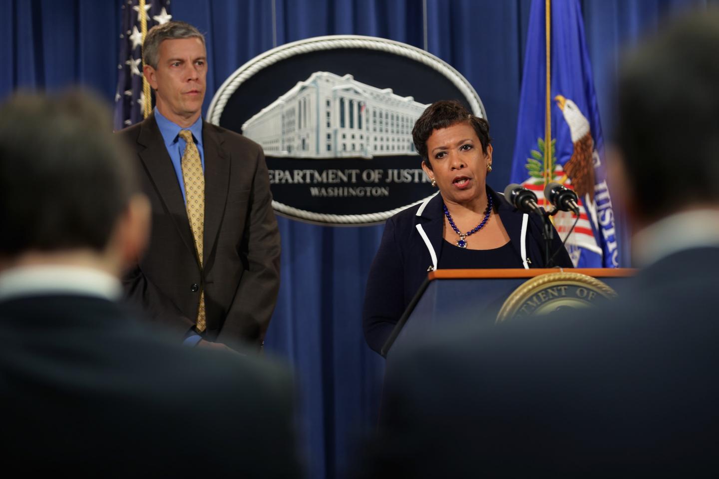 Loretta Lynch Announces Major Civil Settlement, Discusses Paris Attacks