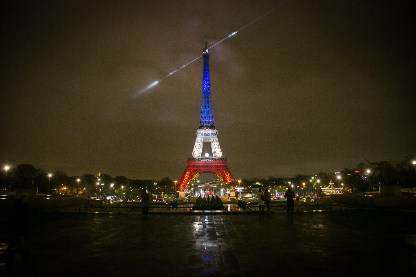 Paris Turns Blue, White and Red For Victims Of Friday's Terrorist Attacks
