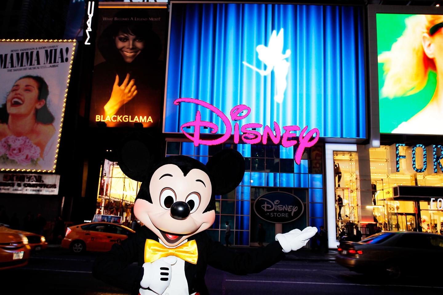 Mickey Mouse Unveils Disney Store's New Digital Billboard In Times Square