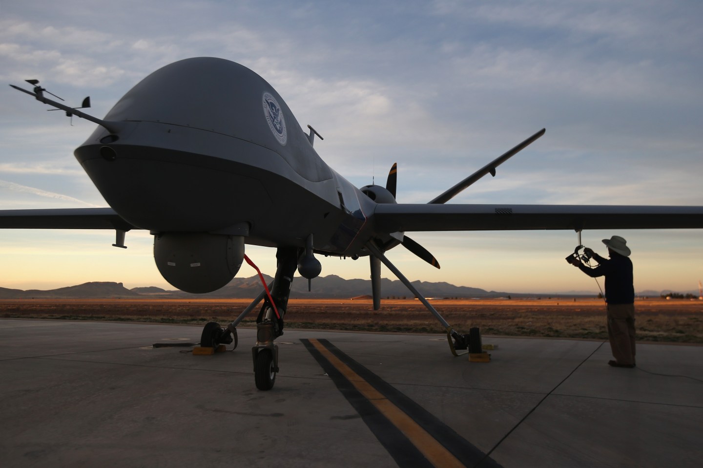 U.S. Air And Marine Predator Drones Launch For Missions Overlooking U.S.-Mexico Border