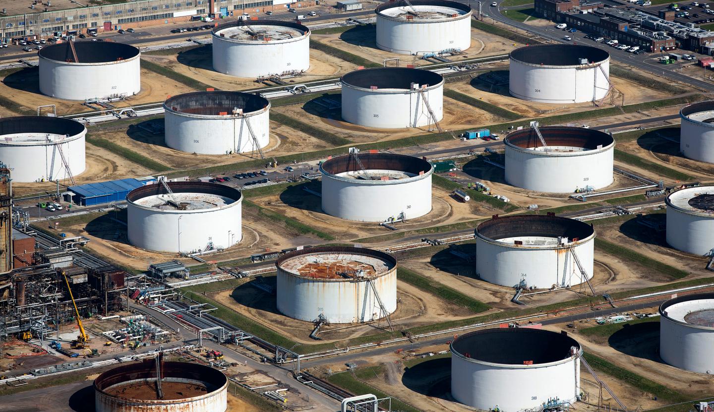 Aerial Views Of The Esso Oil Refinery Operated By Exxon Mobil Corp