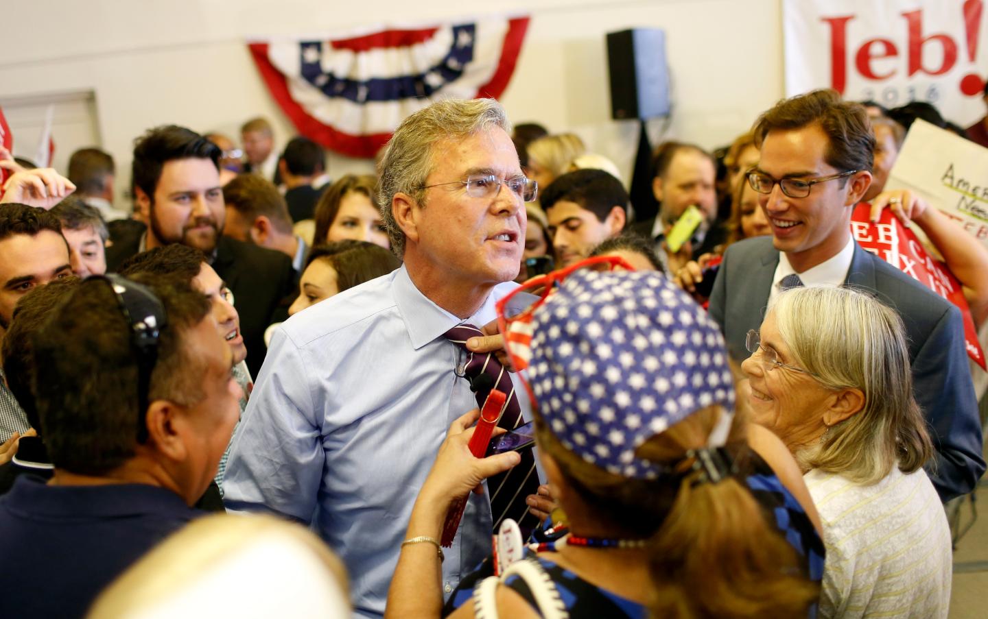 Republican Presidential Candidate Jeb Bush Campaigns In Tampa