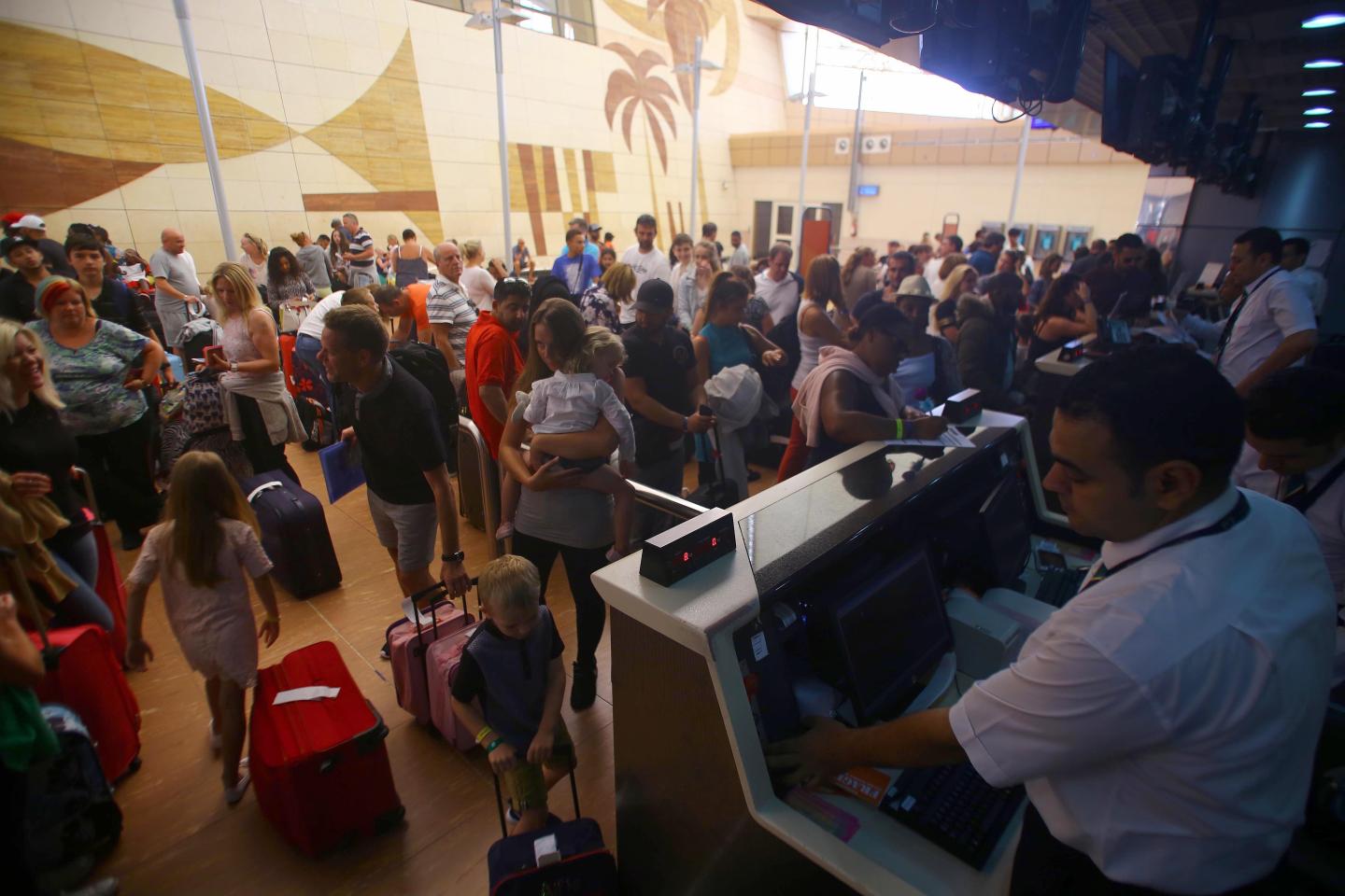 Stranded British tourists were evacuated from Sharm el-Sheikh