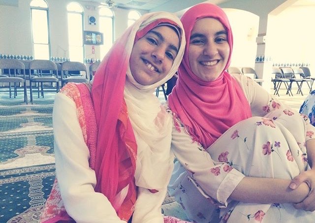 Marwa Abudlhai, right, with her sister