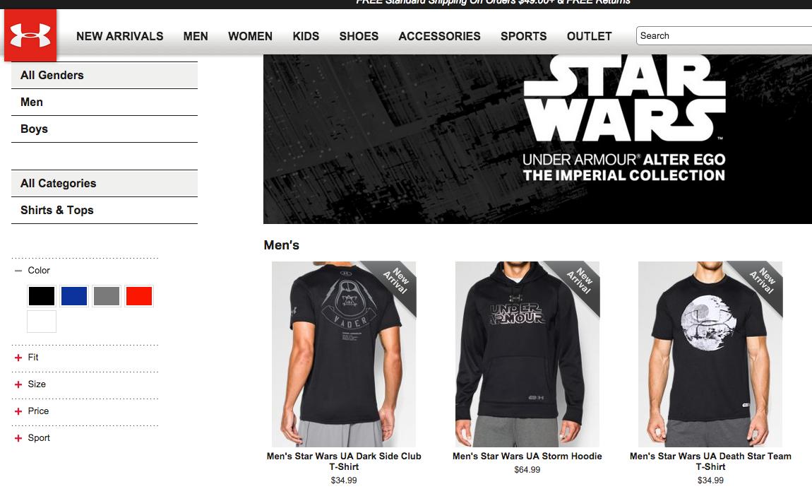 Under Armour’s Star Wars Collection—For Men and Boys Only