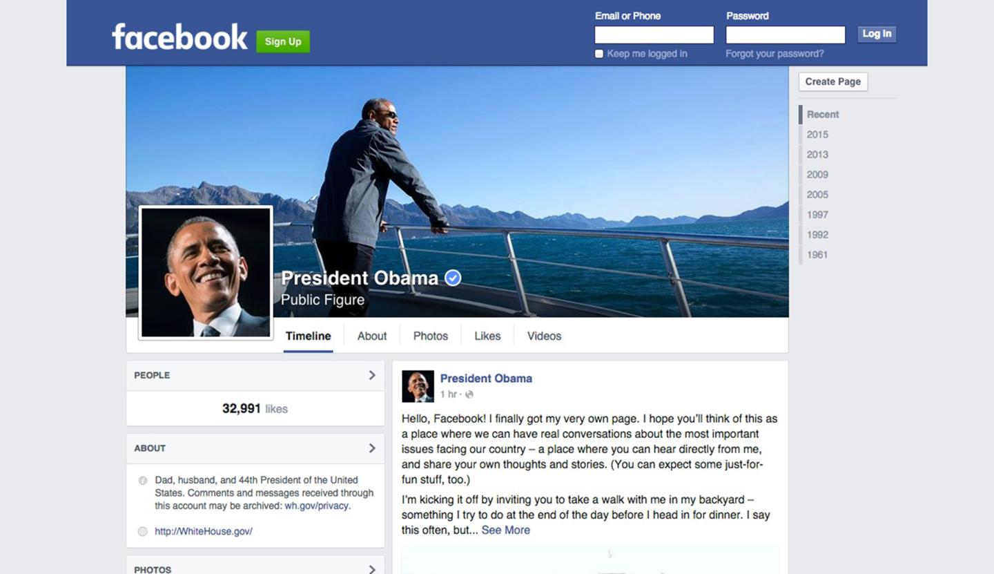 President Obama Finally has a Facebook Page