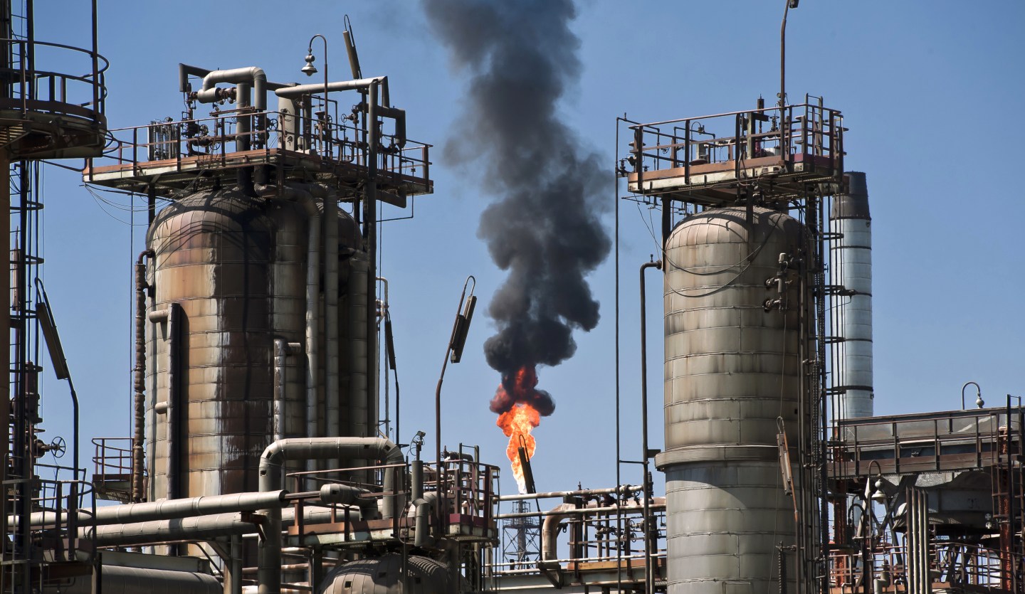 View of the structures to process oil wi
