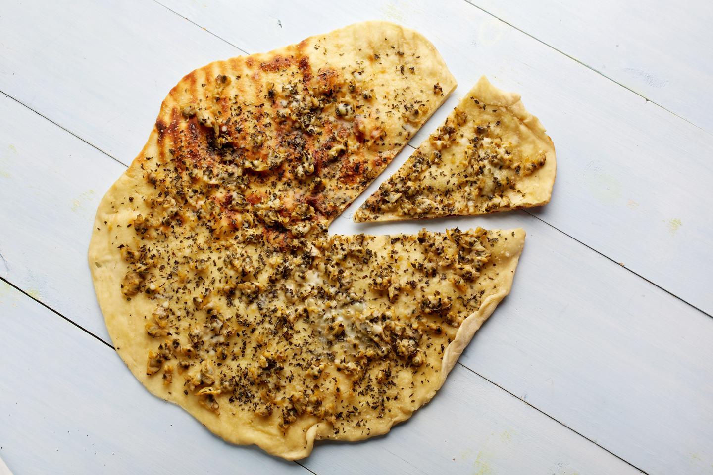 Grilled Pepe's-Style White Clam Pizza